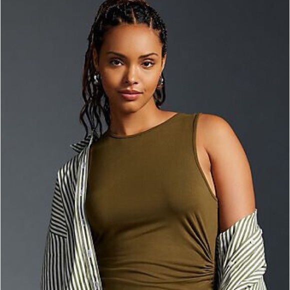 Anthropologie Daily Practice Sleeveless Side-Ruched Dress - Picture 7 of 15